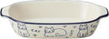 Banko Ware 19090 Oven Safe Au Gratin Dish CAT Width 8.5 x Depth 4.5 inches (21.5 x 11.5 cm), Microwave Safe, Dishwasher Safe, Ceramic, Made in Japan