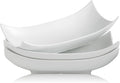 Gomakren Serving Platters Serving Bowls Set Turkey Serving Platter Porcelain Serving Dishes For Entertaining Special Curved Deep Large Valentine Thanksgiving Dishes Gifts Set of 3 White 12 Inch