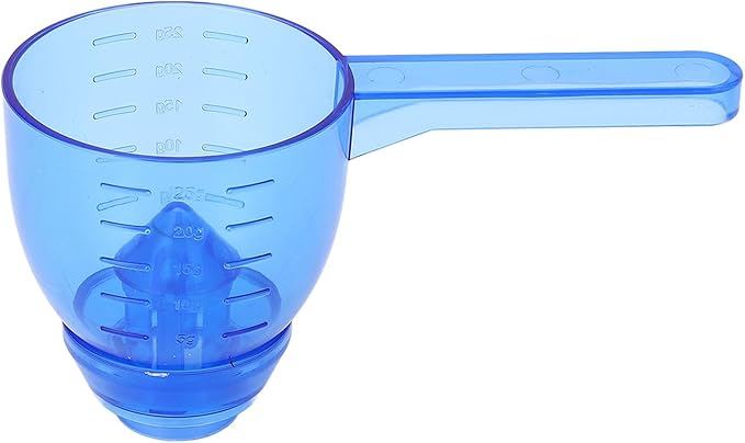 Asixxsix Measuring Scoop, Spill Proof Funnel Design Powder Funnel, Kitchen Measuring Tool with Scale for Seasoning Camping Baking Supplements Dishwasher Safe Food Grade ABS Material (Blue)