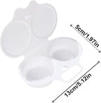 White Egg Poacher, Plastic Egg Boiler Poacher, 2 Cavity Nonstick Poached Egg Maker With Lid, Egg Poacher Microwave Egg Cooker, Drain Poached Egg Cups Cookware,Kitchen Dining Specialty Cookware