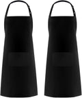 Syntus Apron for Men Women, Adjustable Cooking Kitchen Chef Aprons with 2 Pockets, Cotton/Polycotton/Polyester