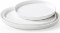 Dizada Round Serving Platters 3-Pack (12.8"/10.8"/8.8") - White Porcelain Serving Trays for Veggie, Fruit, Cheese, Snack, Party Entertaining