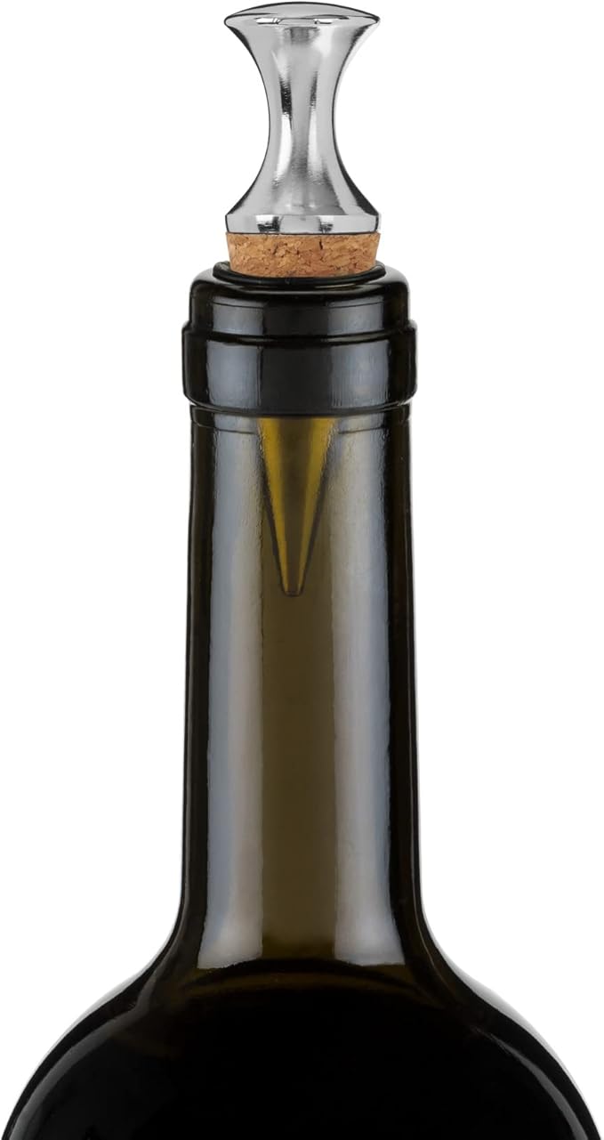 True Monarch Cork Wine Bottle Stoppers for Glass Bottles, Wine Stoppers for Wine Bottles, Reusable Wine Corks, Zinc Alloy with Natural Cork, Set of 1