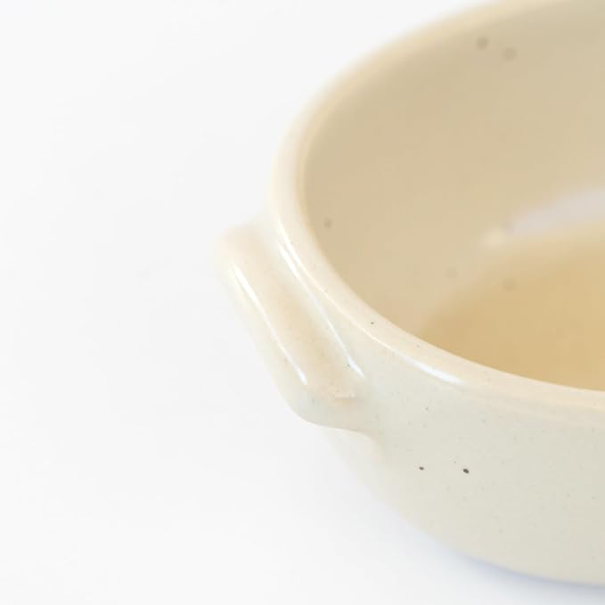 Banko Ware Au Gratin Dish, Small, For One Person Diameter Approx. 7.5 inches (19 cm), Heat Resistant, Ceramic, Oven Safe, Direct Fire, Microwave Safe, Dishwasher Safe, Beige, Made in Japan