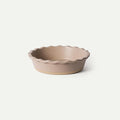 MORA Ceramic Pie Pan for Baking - 9 inch - Deep and Fluted Pie Dish for Old Fashion Apple Pie, Quiche, Pot Pies, Tart, etc - Modern Farmhouse Style Porcelain Ceramic Pie Plate - Mushroom