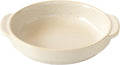 Santo Banko Ware Au Gratin Dish, Large, 22.0 fl oz (650 ml), Heat Resistant, Oven-safe, Direct Fire, Microwave, Dishwasher Safe, Stackable, Beige, Made in Japan