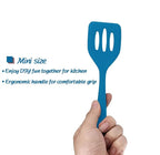 Collfa Mini Kitchen Utensil Set - Five-Piece Set, Tiny Silicone Kids Kitchen Tools - Whisk, Tongs, Spoon, Slotted Spatula - Blue