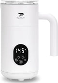 Milk Frother, Electric Milk Frother and Steamer 4 in 1 Automatic Coffee Steamer Frother, 11.8OZ / 350ML Warm and Cold Foam Frother for Coffee,Latte, Cappuccino, Macchiato, Hot Chocolate (White)