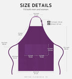 Syntus Apron for Men Women, Adjustable Cooking Kitchen Chef Aprons with 2 Pockets, Cotton/Polycotton/Polyester