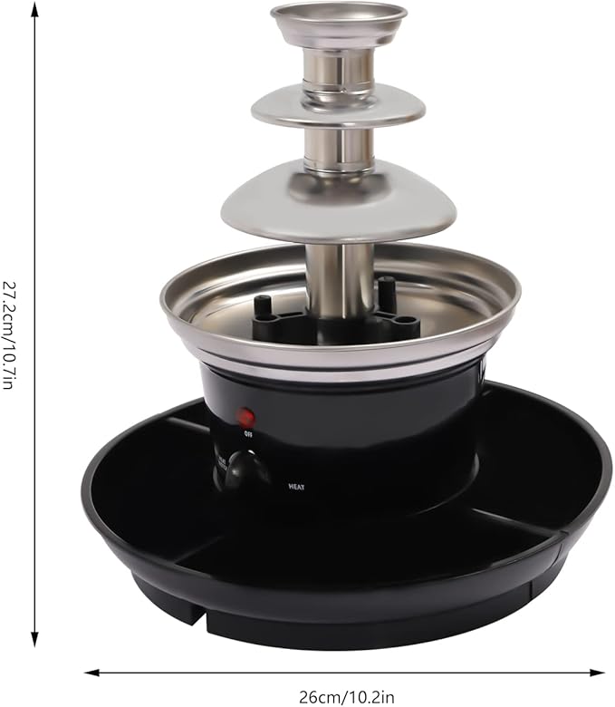 Chocolate Fountain, 3 Tiers Electric Melting Machine Chocolate Fondue Fountain Set with Fruit Plate for Birthday Party Wedding Celebration