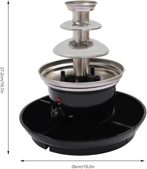 "Classic" Chocolate for Chocolate Fountain, 3 Tier Heated Chocolate Melts Dark Dipping Chocolate Electric Fondue Machine for Party, Wedding, Events (3 Tier Black Chocolate Fountain)