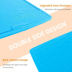 Liflicon Thick Silicone Cutting Boards for Kitchen Silicone Chopping Boards/Mats Set of 2 Extra Large14.6''x10.43'', Mini 9.1”x7.1” Non-slip Deep Drip Juice Groove, Dishwasher Safe-Green