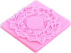 Mujiang Baroque Photo Frame Fondant Molds Picture Frame Silicone Mold Vintage Mirror Frame Molds for Cake Decoration Cupcake Topper Chocolate Candy Polymer Clay Gum Paste Set of 4