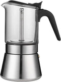 Espresso Maker Stainless Steel Italian Manual Coffee Machine Maker Moka Pot Multifunctional Portable Hand Brew Coffee Pot(1pcs)