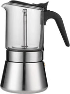 Espresso Maker Stainless Steel Italian Manual Coffee Machine Maker Moka Pot Multifunctional Portable Hand Brew Coffee Pot(1pcs)