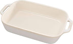 Staub Dish 40511-883 Rectangular Dish, Ivory, 10.6 x 7.9 inches (27 x 20 cm), Ceramic Au Gratin Dish, Oven Safe and Microwave Safe