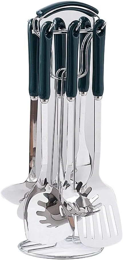 Ceramic Handles Cooking Tool Set steel Kitchen Utensils set of cookers Shovels Spoons Strainer(E)