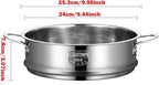 BinaryABC Stainless Steel Dumpling Steamer Basket for Pot,24cm Steamer Insert for Food Veggie Rice Noodle Roll (9.44INCH)