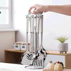 Ceramic Handles Cooking Tool Set steel Kitchen Utensils set of cookers Shovels Spoons Strainer(D)
