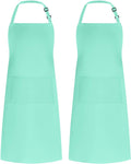 Syntus Apron for Men Women, Adjustable Cooking Kitchen Chef Aprons with 2 Pockets, Cotton/Polycotton/Polyester