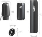 CIRCLE JOY Electric Wine Bottle Opener Set Rechargeable 5-in-1 Wine Set with Foil Cutter, Electric Wine Opener, Electric 2in-1 Wine Aerator & Pourer, Electric Vacuum Wine Stopper, Black Silver