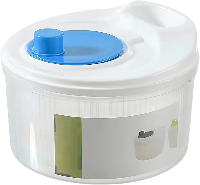Salad Spinner,Vegetables Fruits Wash Bowl Large Capacity BPA Free Double Layer Detachable Manual Lettuce Spinner,Fruit and Vegetable Washer,Spin and Dry Salad Greens (Blue)