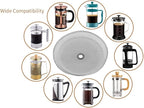 Sivaphe 6 Pieces French Press Replacement Filters Part, 3.15-4 Inch Cafetiere Coffee Maker Filter Stainless Steel, French Press Metal Mesh Screen for 1000 ml/ 34 oz/ 8 cup French Coffee and Tea Press