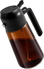 Olive Oil Dispenser Bottle with Precise Pour Spout, Dark Amber Glass, Kitchen and Dining