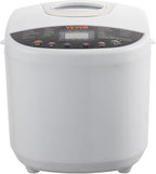 VEVOR Bread Maker, 19-in-1 2LB Dough Machine, Nonstick Ceramic Pan Automatic Breadmaker with Gluten Free Setting, Whole Wheat Bread Making, Digital, Programmable, 3 Loaf Sizes, 3 Crust Colors, White
