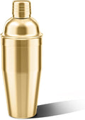LUCKYGOOBO Cocktail Shaker,24 oz Martini Shaker,Food Grade Stainless Steel Martini Mixer Built-in Strainer,Drink Shaker,Bartender Kit Gifts. (Gold)