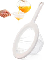 Ultra Fine Mesh Strainer with Handle, 200 Mesh, Plastic Juice Strainer, Small Colander for Kitchen, Nylon Fine Sieve for Soy/Nut Milk, Yogurt, Coffee, Honey, Wine, Food, Tea Leaf Filter, 1 Pack