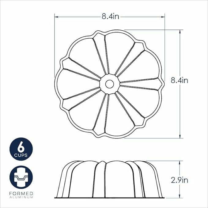Nordic Ware Formed Bundt, 6 Cup, Twilight Blue