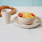 18 Piece Wheat Straw Dinnerware Set – Unbreakable Reusable Plates & Bowls