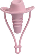 Silicone Wine Stopper Cute Wine Accessories Reusable Sealing plug Fun Cowboy Hat bottle Seals keep wine fresh Gifts for Wine Collector replacement Corks (Pink)