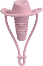 Silicone Wine Stopper Cute Wine Accessories Reusable Sealing plug Fun Cowboy Hat bottle Seals keep wine fresh Gifts for Wine Collector replacement Corks (Pink)
