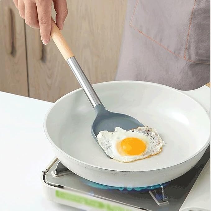 Food Grade Silicone Kitchenware Spatula Wooden Handle Set Kitchen Cooking Tools