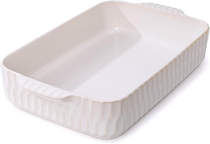 4.7QT Casserole Dishes for Oven, 9x13” Large Lasagna Pan, Ceramic Baking Dish, Rectangular Lasagna Pan Deep with Handles for Baking, Casserole, Kitchen, Birthday Gift for Mother Father Women Men