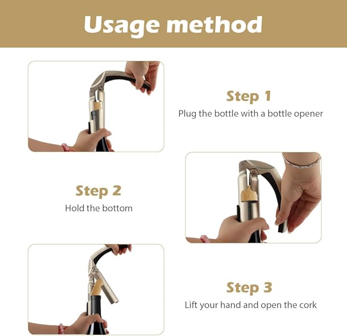 Champagne Bottle Opener, Zinc Alloy Sparkling Wine Cork Puller, Bottle Opener Bar Jar Cork Puller Professional Kitchen Champagne Corkscrew for Sparkling Wine Accessories