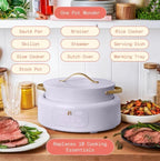 10-in-1 Electric Multi-Cooker, 6 Quart Programmable Cooking Pot with Digital Display, Nonstick Interior, One-Touch Controls, Multi-Function Kitchen Appliance (Lavender)