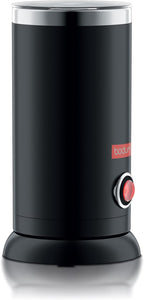Bodum Electric Milk Frother Black 10oz | Non-Stick Interior | Stainless Steel Body | Auto Shut-Off | Pack of 2