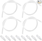 4pcs Milk Tubes Hoses with 8pcs Connectors, 14.96in/38cm Silicone Milk Tube Hoses Replacement Pipe BPA-Free Replacement Part Accessories for Jura HP3 Coffee Machines E6/E8/Z10