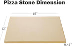 2 Pack Pizza Stone,Rectangle Heavy Duty Cordierite Pizza Pan for Oven and Grill,15 x 12"Baking Stone for Pizza,Bread and BBQ