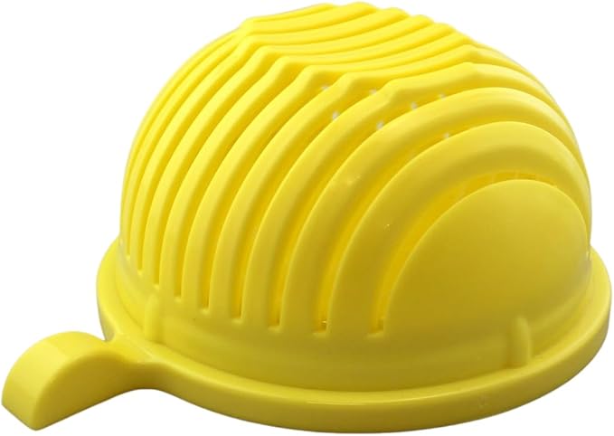 Dependable Industries inc. Essentials Quick Salad Maker Chopper Salad Cutter Bowl Swiftly Dice Fruits & Vegetables, BPA-Free Healthy Meals and Salads in Minutes Multi-functional (Yellow)