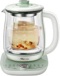 Bear YSH-C18S2 Health Pot, Electric Kettle Tea Maker with Infuser, Glass Kettle & Stew Pot, 16 Menus 1.8L 120V, Green