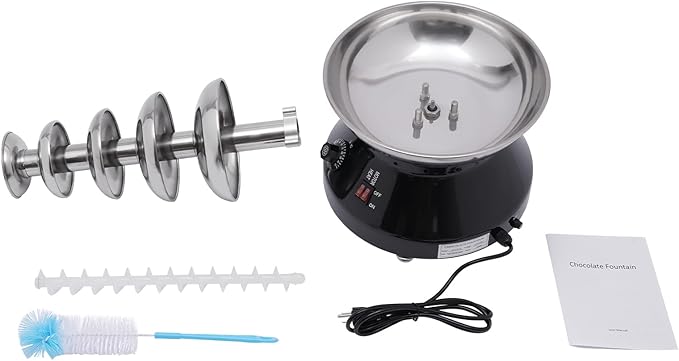 5 Tiers Commercial Chocolate Fountain Hot Chocolate Fondue Tower Stainless Steel Melting Machine 7 Lbs Fondue Fountain for Cheese Party Wedding