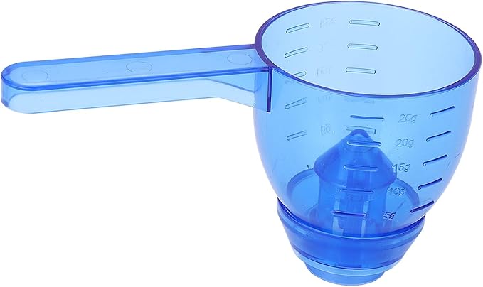 Asixxsix Measuring Scoop, Spill Proof Funnel Design Powder Funnel, Kitchen Measuring Tool with Scale for Seasoning Camping Baking Supplements Dishwasher Safe Food Grade ABS Material (Blue)