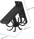 Angoily Wall Mounted Rotating Kitchen Utensil Hooks Organizer, 8 Black Hooks for Hanging Cooking Tools and Sundries, Space-Saving Wall Hanger for Kitchen and Bathroom Storage