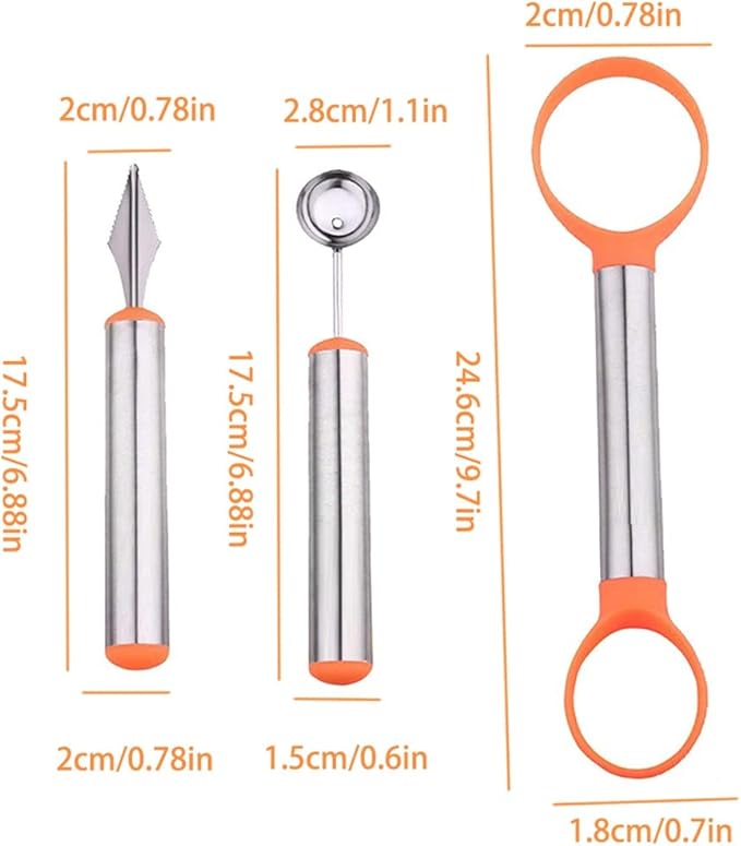 Melon Ball Scoop, Carving, Fruit Set Spoon Ice Cream Cooking Tools Kitchen Accessories Gadgets