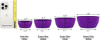 4-Piece Classic Plastic Prep Bowls with Lids, Nesting Plastic Small Mixing Bowl Set for Mixing, Baking, Prepping, Cooking and Serving Food, Microwave and Dishwasher Safe (Purple)