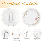 Bilillo 12 Pieces Invisible Heavy Duty Plate Holder, Stainless Steel Plate Hangers for The Wall, Plate Hangers for Display with Wall Hooks, Suitable for 4-5 inch Decorative Plattes and Arts (Silver)